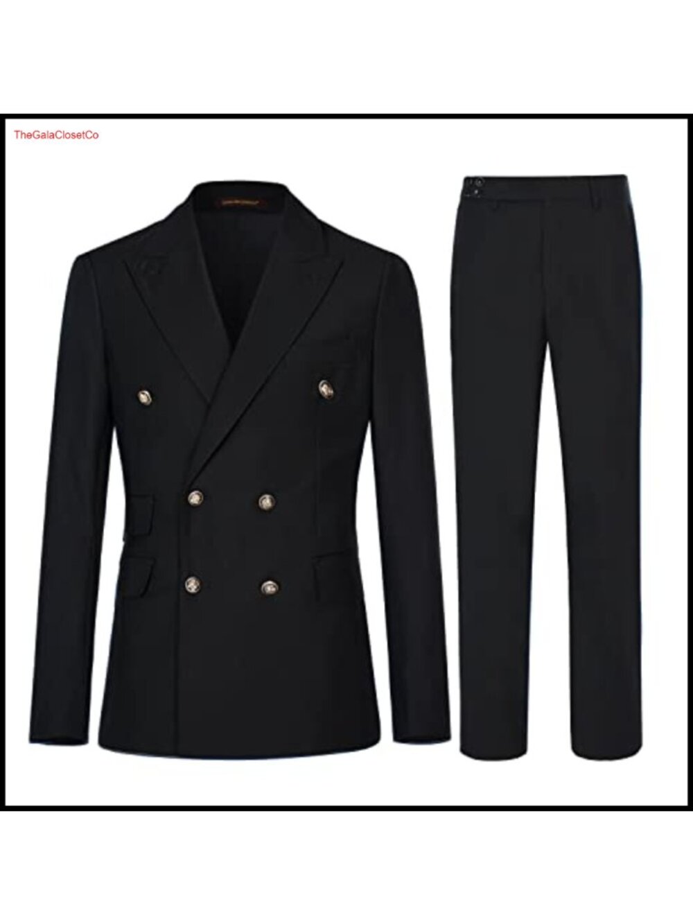 Slim Fit 2-Piece Double Breasted Tuxedo Suit Set Blazer & Pants